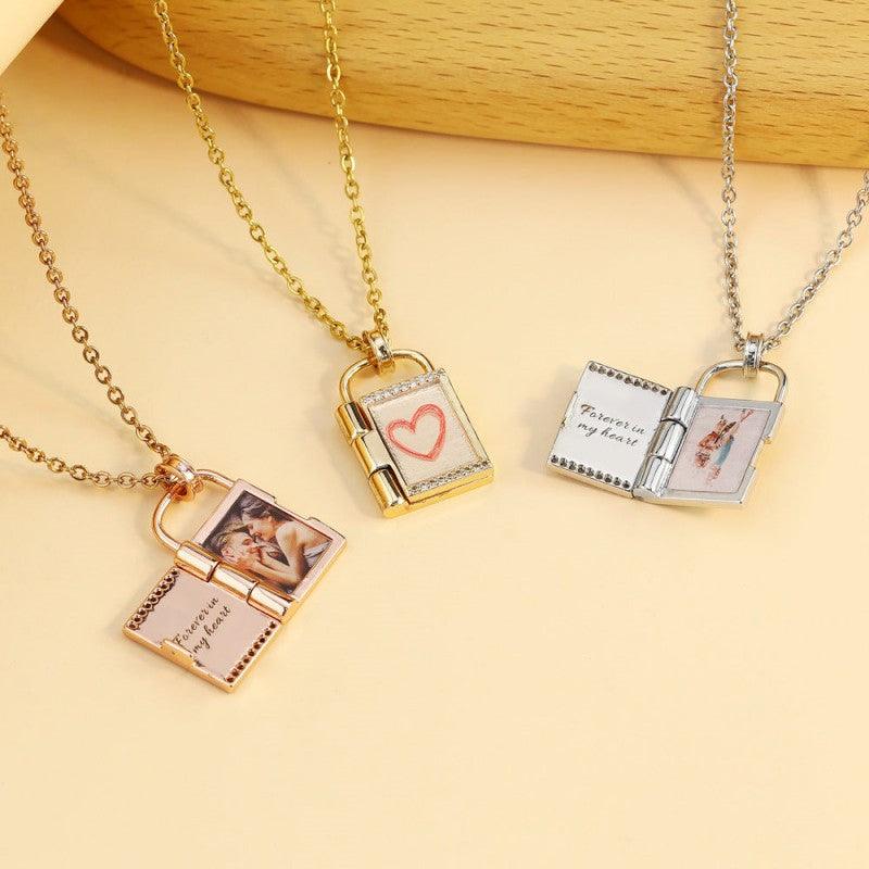 Personalized Photo & Engraved Message Necklace - CozyBuys