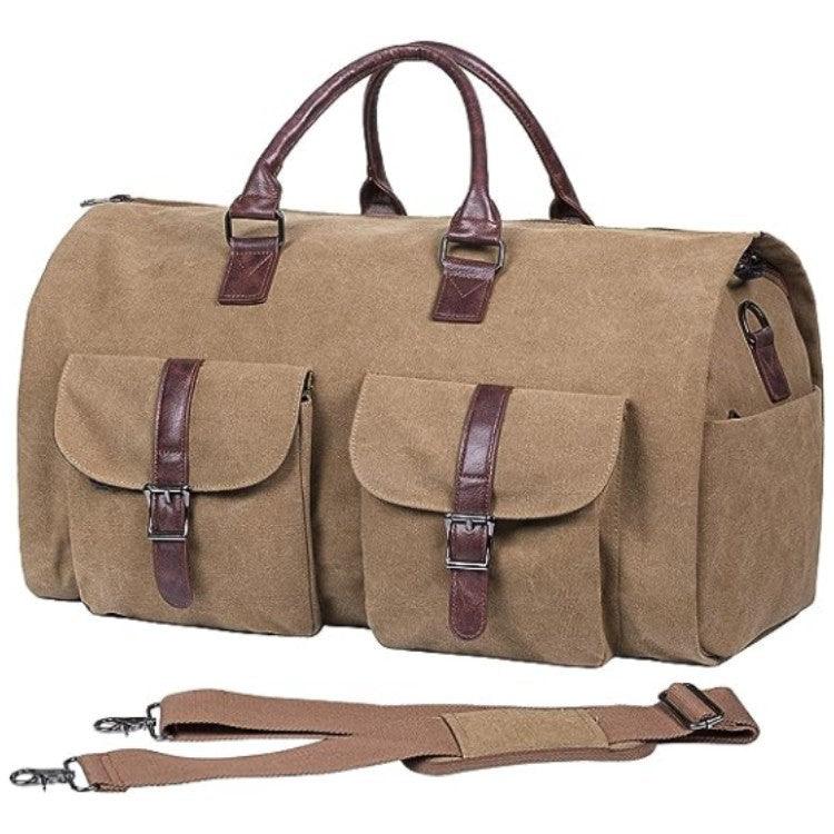 Convertible Duffle Garment Bag Promotion-with-start10 - Canvas - Brown - hideabTest - CozyBuys