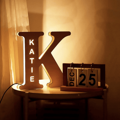 Custom Wooden Letter Lamp - CozyBuys