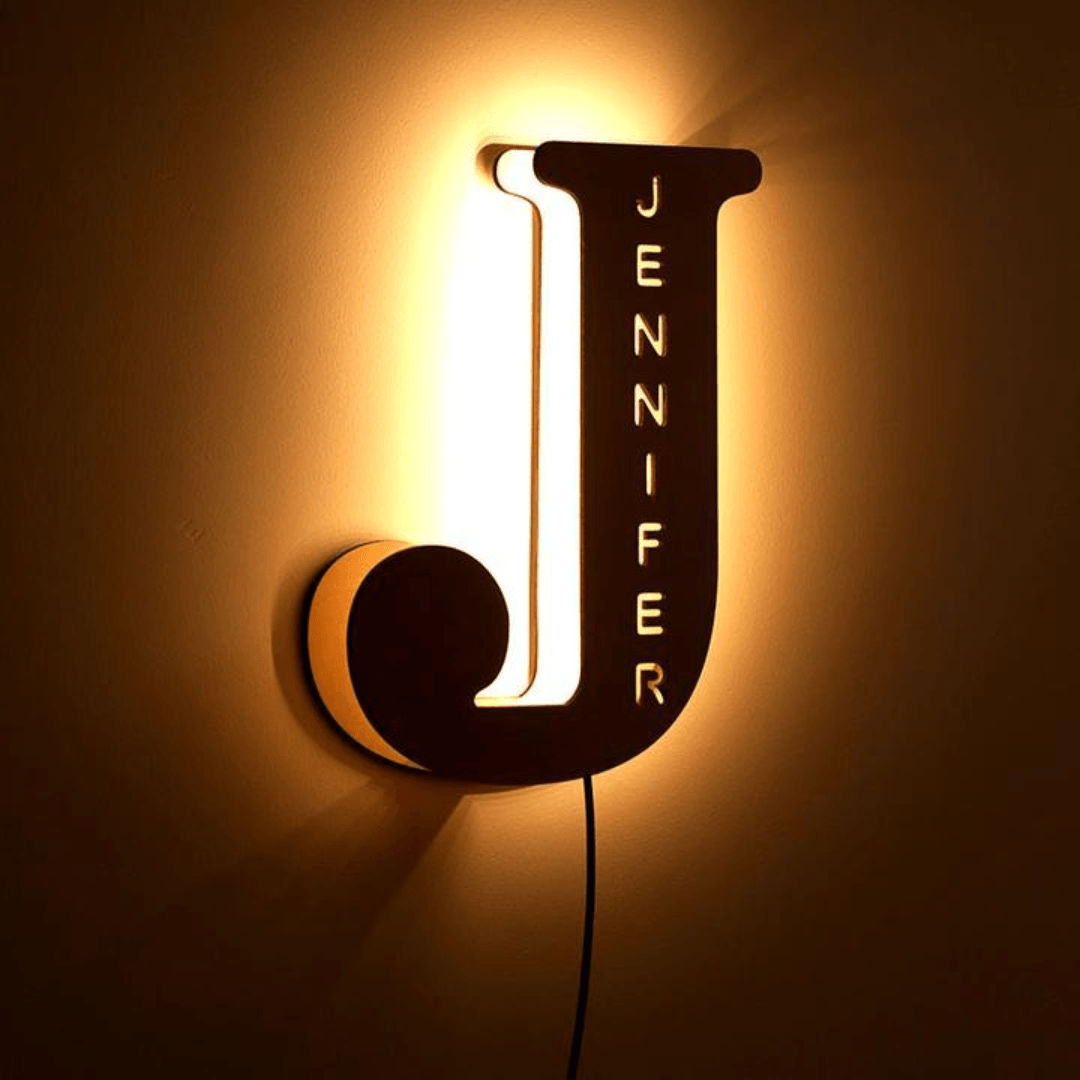 Custom Wooden Letter Lamp - CozyBuys