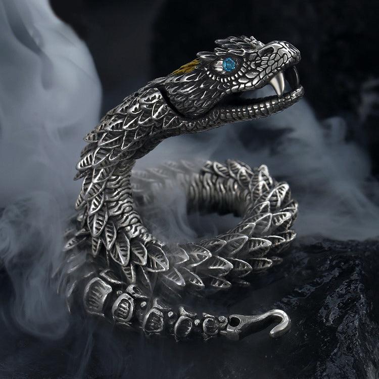 Jörmungandr - The World Serpent - Stainless Steel Serpent Bracelet - CozyBuys