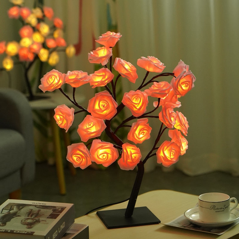 Twilight Rose Lamp LED Bonsai Tree