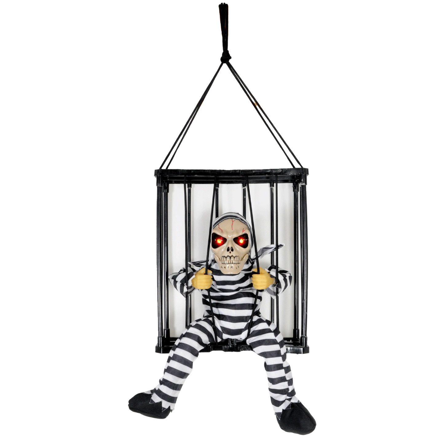 Animated Prisoner Skeleton in Cage - CozyBuys