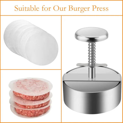 Manual meat press for hamburger patties